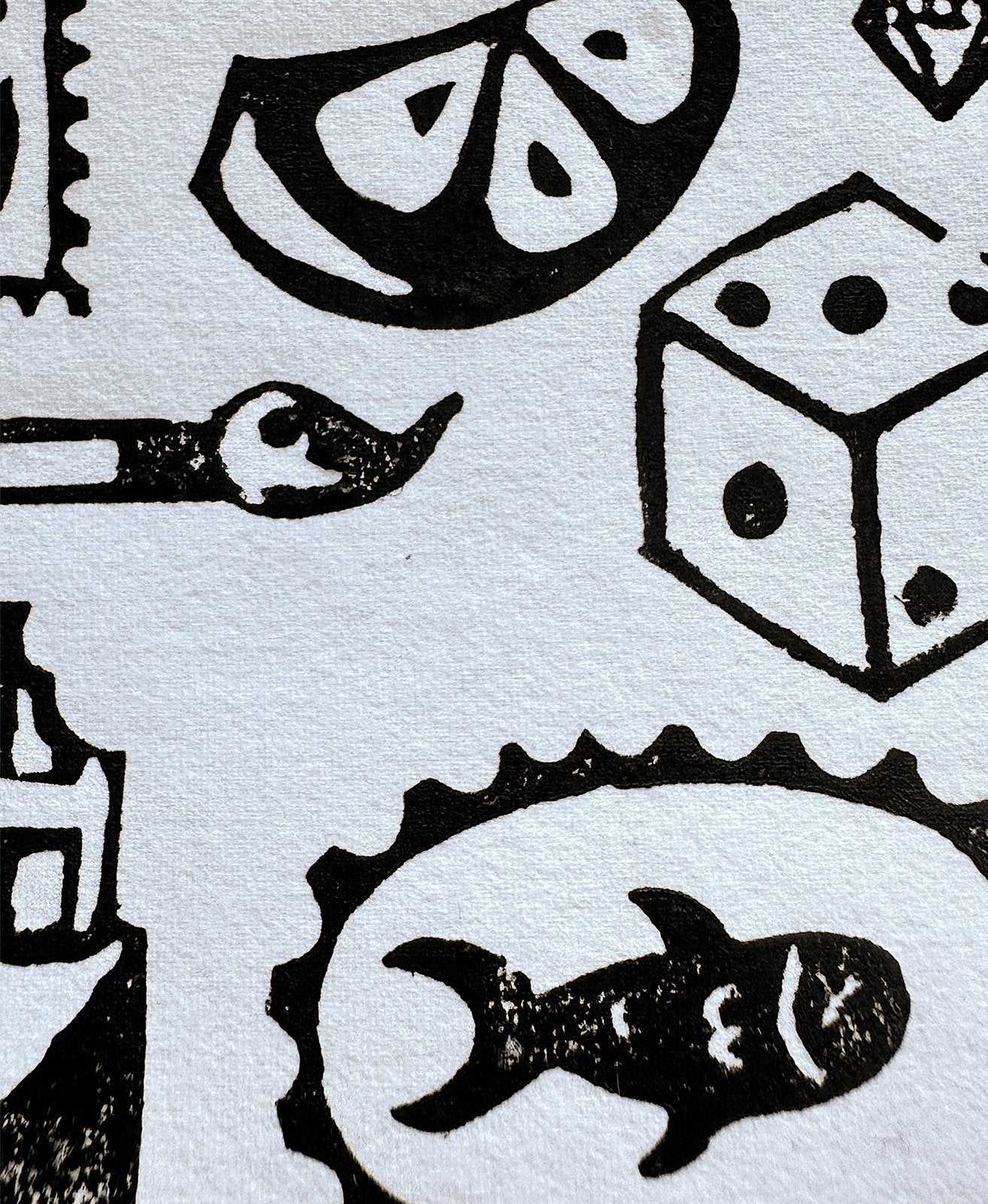 "Knick Knacks" Handcarved Print