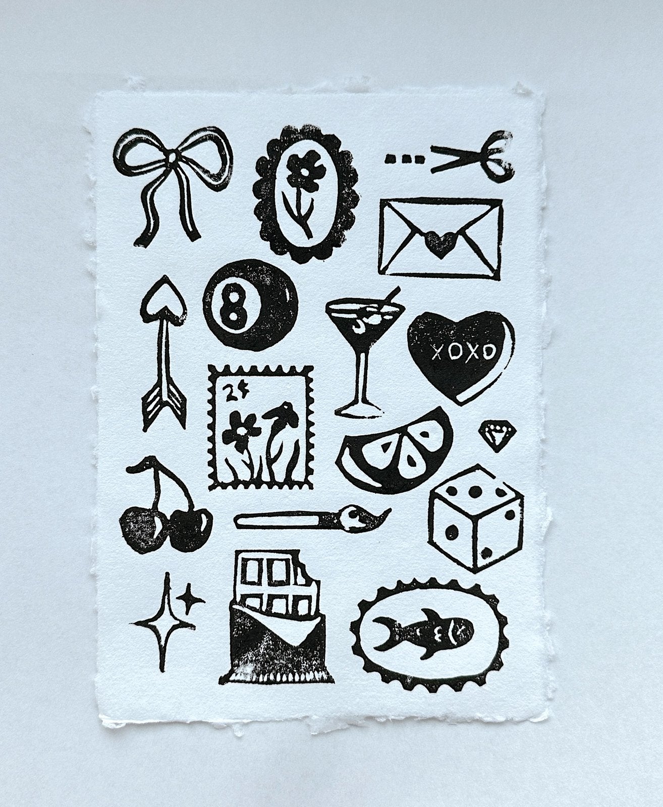 "Knick Knacks" Handcarved Print