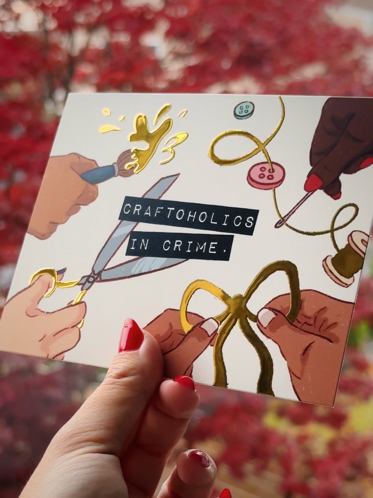 Postcard Set "craftoholics in crime"